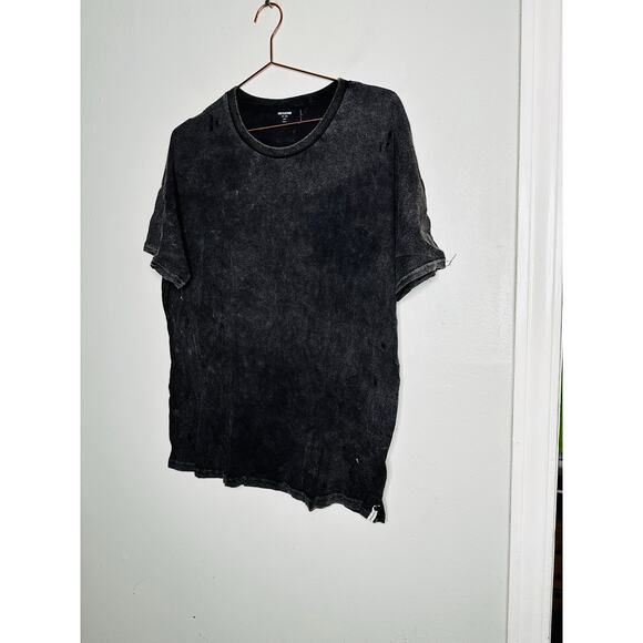 ONE TEASPOON Acid Washed Distressed Black Short Sleeve Tee Shirt Size Medium - Picture 1 of 5